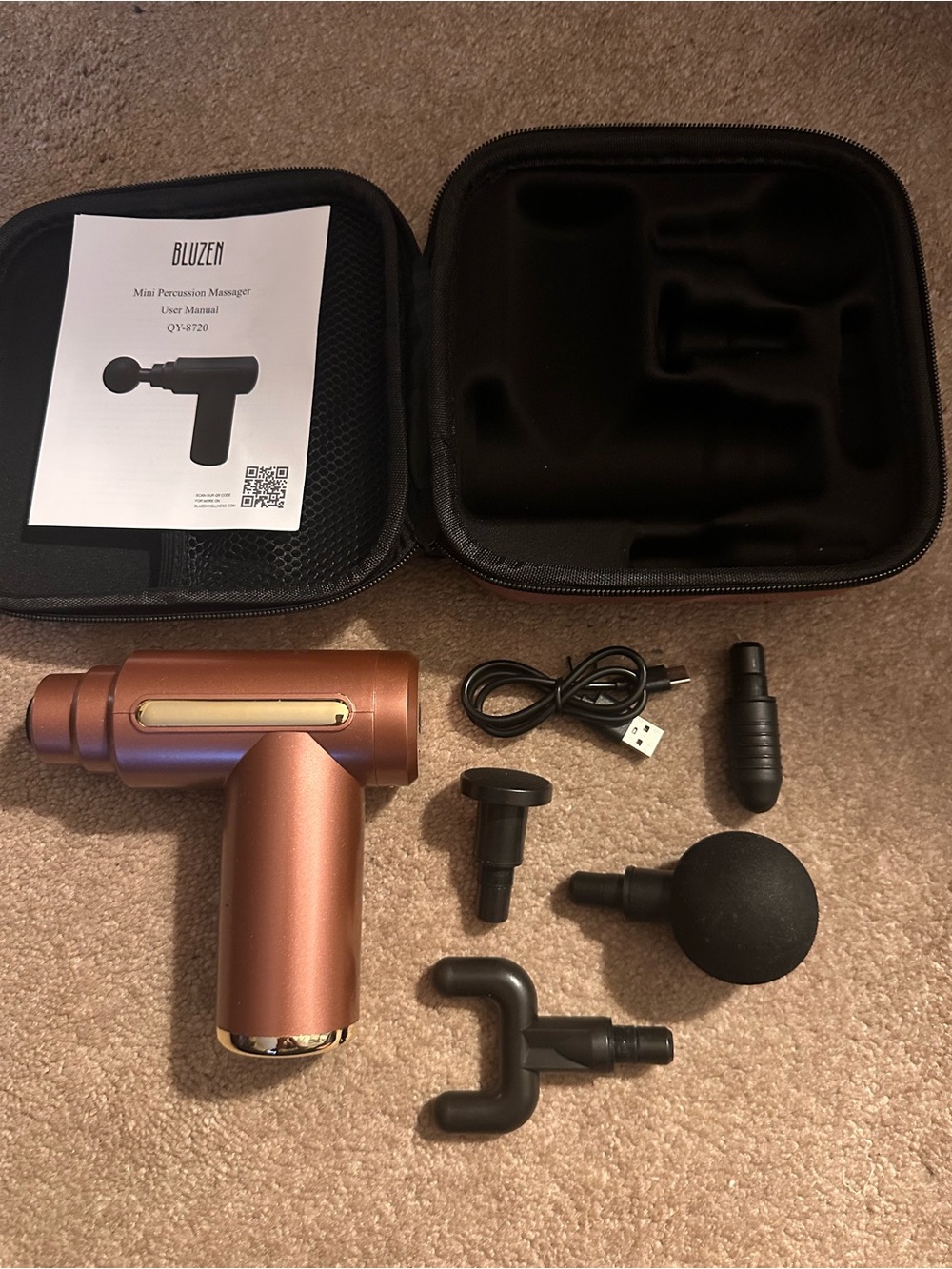 Rose Gold Mini Percussion Massage Gun - Portable Handheld Massager